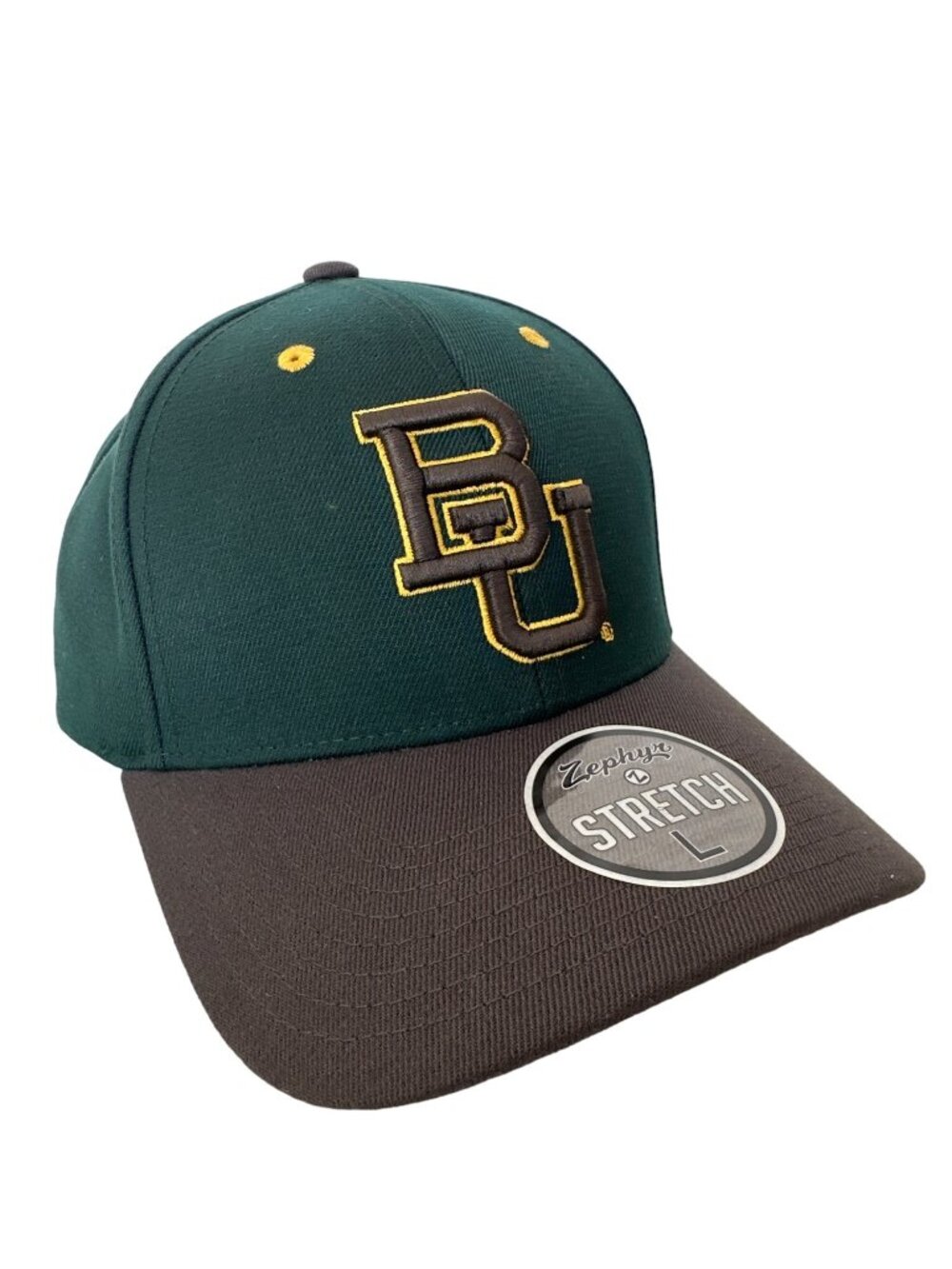 Zephyr Fitted Hat Large BU Baylor Bears Stretch Dark Forest Outdoor College NEW